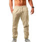Pantaloni estivi da uomo in cotone e lino oversize a gamba larga